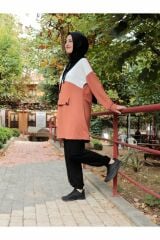 Kadın Kiremit Fermuar Detay Ikili Takım