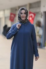 Kadın Lacivert Büyük Beden Cepli Tunik