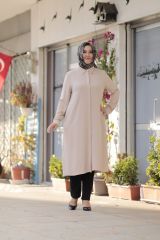 Kadın Lacivert Büyük Beden Cepli Tunik