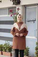 Kadın Siyah Krep Fermuarlı Tunik