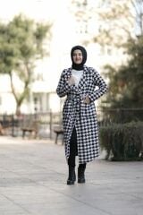 Kaz Ayağı Desen Kap Kaban