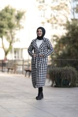 Kaz Ayağı Desen Kap Kaban