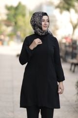 Büyük Beden Nervür Detay Tunik