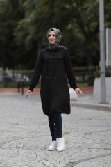 Siyah Sweatshirt Tunik