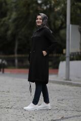 Siyah Sweatshirt Tunik
