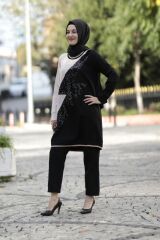 Payetli Scuba Krep Kumaş Tunik