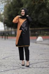Payetli Scuba Krep Kumaş Tunik