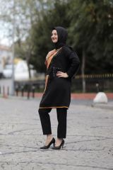Payetli Scuba Krep Kumaş Tunik