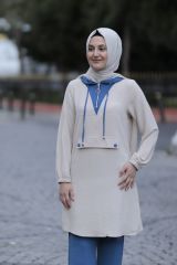 Kapüşonlu Spor Tunik Pantolon Takım