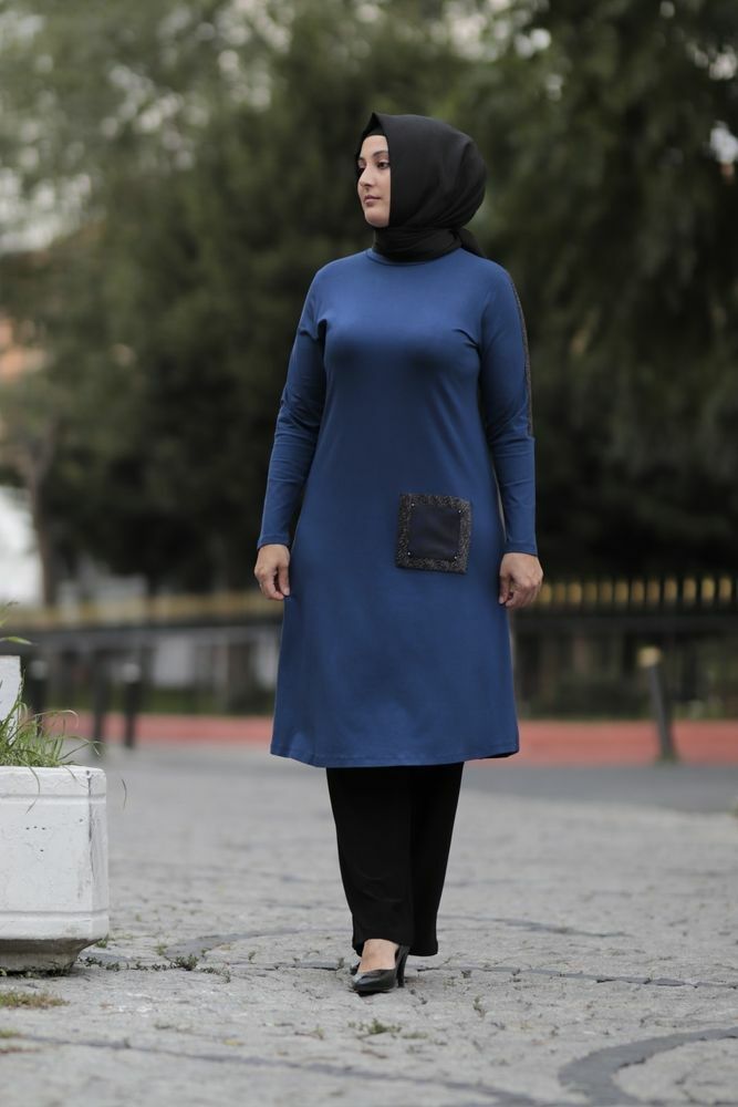 Büyük Beden Kolu Simli Tunik