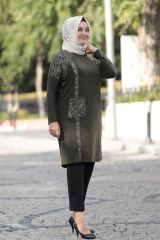 Taş Baskı Detay Tunik