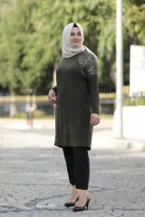 Taş Baskı Detay Tunik