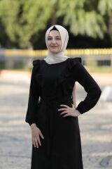 Fırfır Detay Belden Bağlamalı Tunik Pantolon Takım