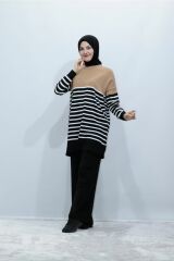Çizgili Desen Tunik Pantolon Takım