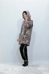 Kapüşonlu Leopar Desen Eşofman Takım