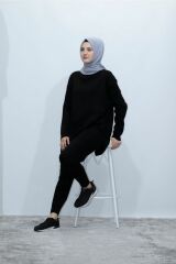 Pantolon Paçası Lastikli Triko Kazak Takım