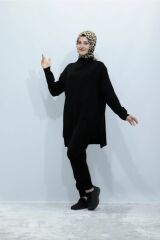 Pantolon Paçası Lastikli Triko Kazak Takım