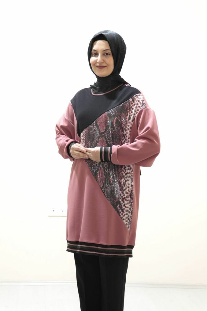 Garnili Yılan Desen Tunik