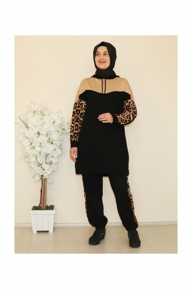 Leopar Garnili Ikili Eşofman Takım