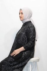BÜYÜK BEDEN EMPİRME CEPLİ BASKILI DÜĞMELİ STİL CREP GÖMLEK GİY ÇIK KAP