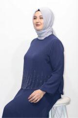 PİLİSELİ TAŞLI ASTARLI ŞİFON ABİYE ELBİSE