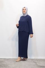 PİLİSELİ TAŞLI ASTARLI ŞİFON ABİYE ELBİSE