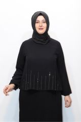 PİLİSELİ TAŞLI ASTARLI ŞİFON ABİYE ELBİSE