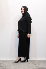 PİLİSELİ TAŞLI ASTARLI ŞİFON ABİYE ELBİSE