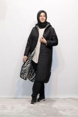 BÜYÜK BEDEN VELBOA İÇİ KÜRKLÜ FERMUARLI KAPİTONNE MONT