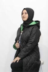 BÜYÜK BEDEN İÇİ RENKLİ FERMUARLI KAPİTONE MONT