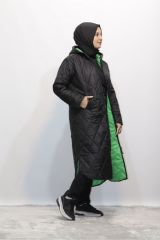 BÜYÜK BEDEN İÇİ RENKLİ FERMUARLI KAPİTONE MONT