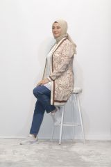 BÜYÜK BEDEN EMPİRME RİBANALI JESİCA CEKET KİMONO