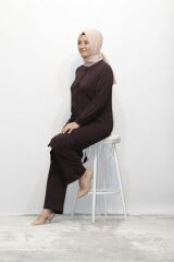 JAKAR NERVÜRLÜ DÜĞMELİ TUNİK PANTOLON İKİLİ TAKIM