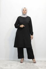 JAKAR NERVÜRLÜ DÜĞMELİ TUNİK PANTOLON İKİLİ TAKIM