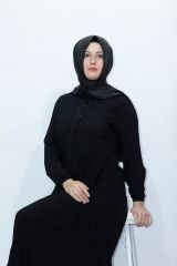 Güpür Dantel Düğmeli Viscone Elbise