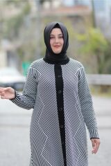 Büyük Beden Cotonit Pike Empirme Uzun Triko Hırka