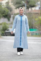 Büyük Beden Cotonit Pike Empirme Uzun Triko Hırka