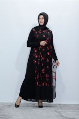 Çiçek Desen Abiye Elbise