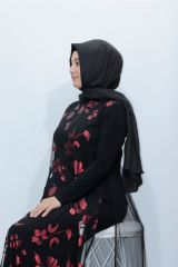 Çiçek Desen Abiye Elbise