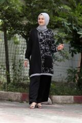 Zebra Baskılı Tunik Pantolon Ikili Takım