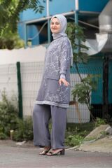 Zebra Baskılı Tunik Pantolon Ikili Takım