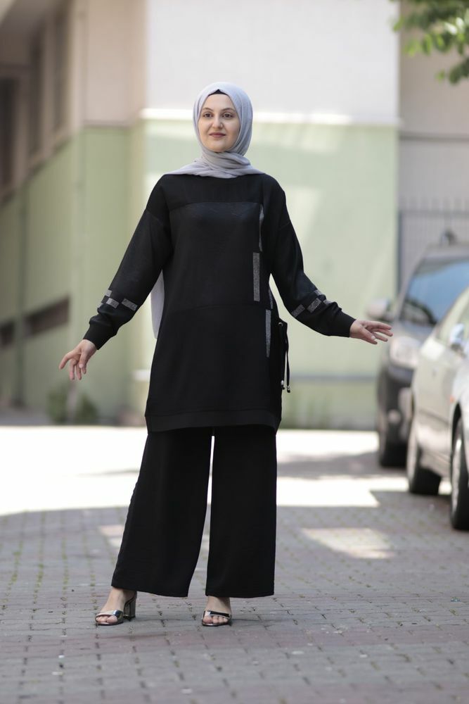 File Detay Tunik Pantolon Ikili Takım