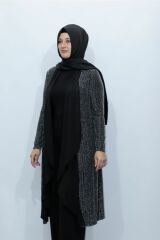 Şifon Pantolon Çizgili Simbuzi Üçlü Abiye Takım