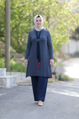 Büyük Beden Puantiye Baskılı Penye Ikili Takım