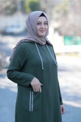 Büyük Beden Kapüşonlu Fermuarlı Giy Çık Kap
