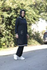 Büyük Beden Paraş Garni Fermuarlı Ribana Penye Ikili Takım
