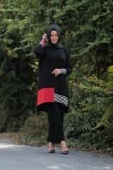 Büyük Beden Merserize Soğuk Rayon Iplik Intersiye Tunik Pantolon Ikili Takım