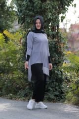 Büyük Beden Merserize Soğuk Rayon Iplik Intersiye Tunik Pantolon Ikili Takım
