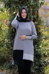 Büyük Beden Merserize Soğuk Rayon Iplik Intersiye Tunik Pantolon Ikili Takım