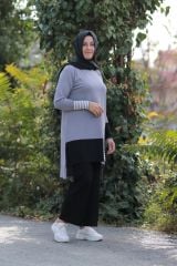 Büyük Beden Merserize Soğuk Rayon Iplik Intersiye Tunik Pantolon Ikili Takım